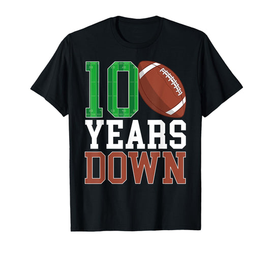 10th Birthday Football Ten Year Old Football Player T-Shirt