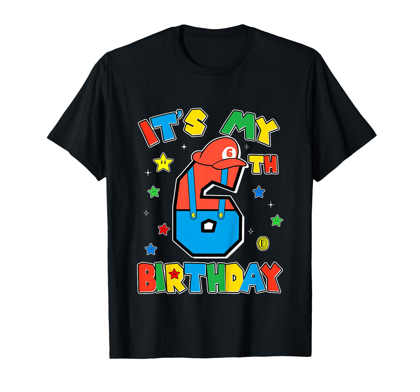Kids 6th Birthday Boy Super Gamer Gaming Theme B-day Party Boys T-Shirt