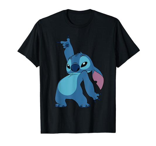 Disney Lilo & Stitch Disco Dance Pose Front and Back 2-Sided T-Shirt