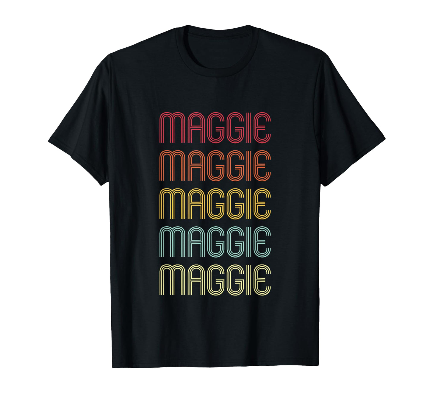 Maggie Retro Wordmark Pattern Vintage Personalized 70s T-Shirt