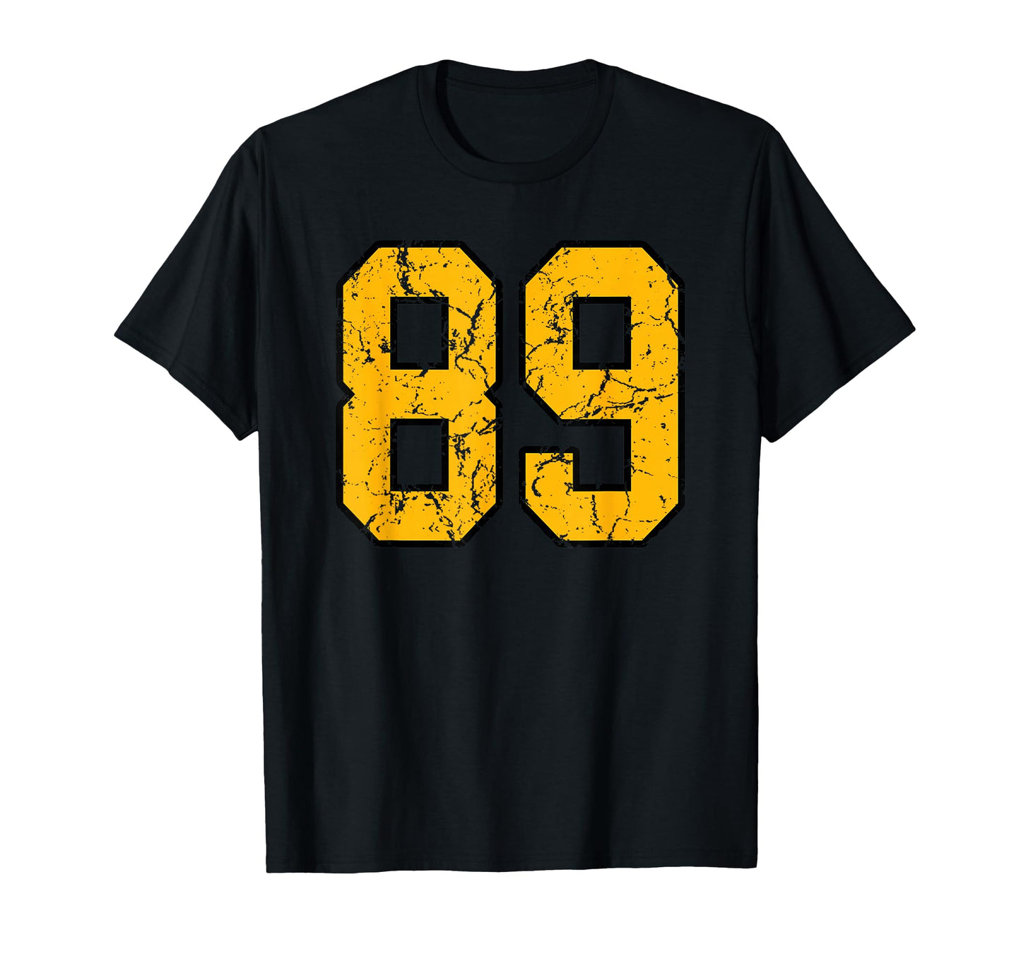 Gold and Black Sports Number 89 Jersey Uniform Player T-Shirt