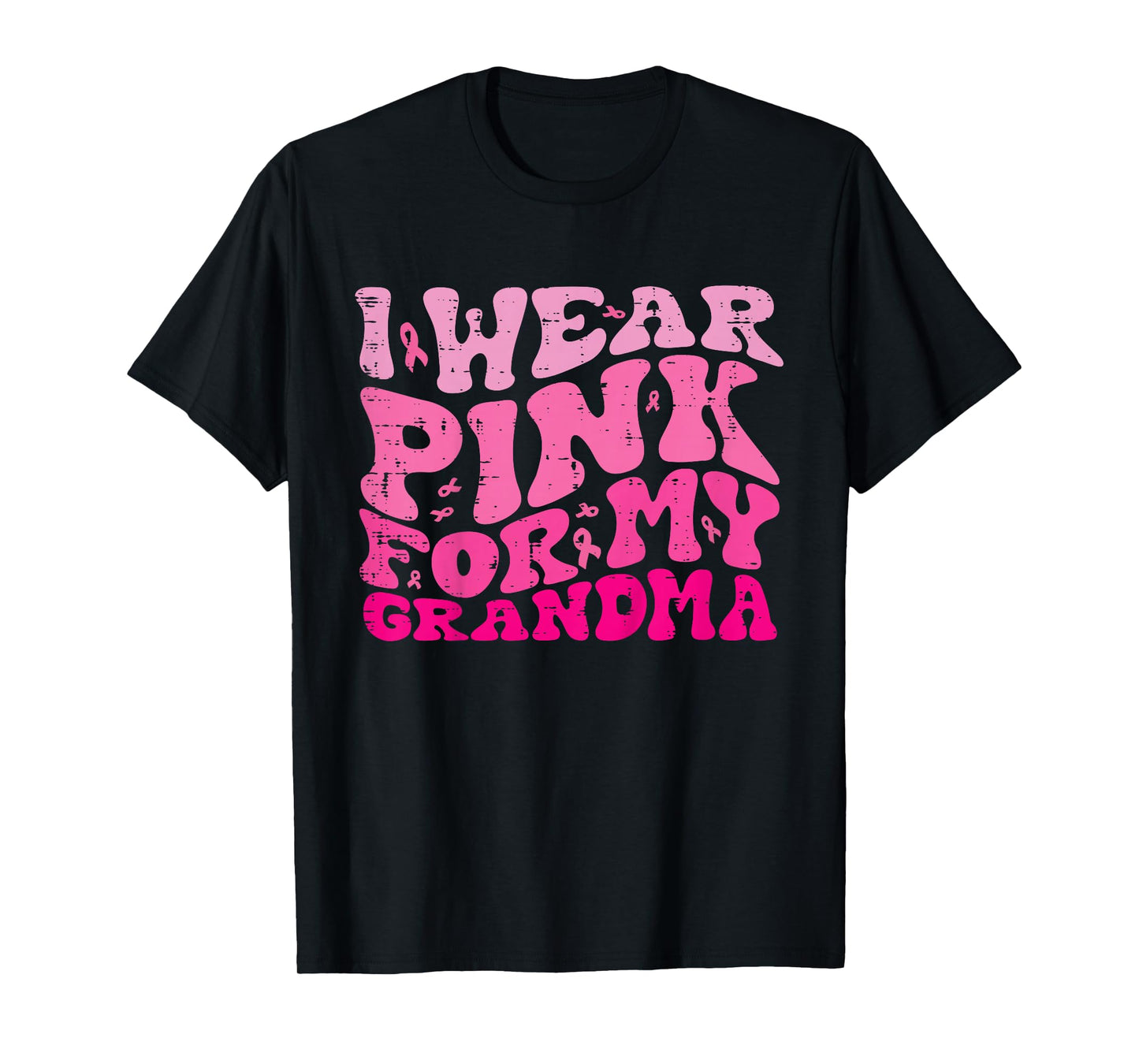 Kids Breast Cancer Pink Grandma Retro Awareness Girls Boys Kids T-Shirt