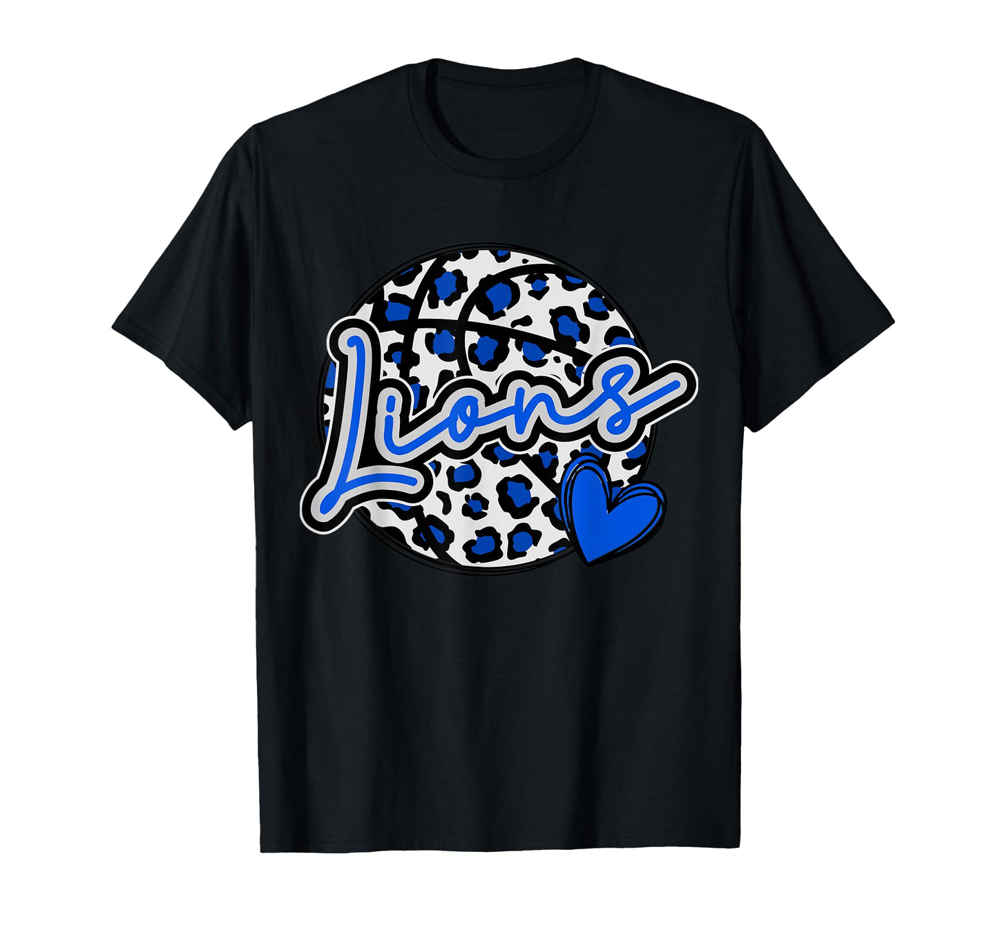 Leopard Cheetah Basketball Lions Blue Spirit Game Tee T-Shirt