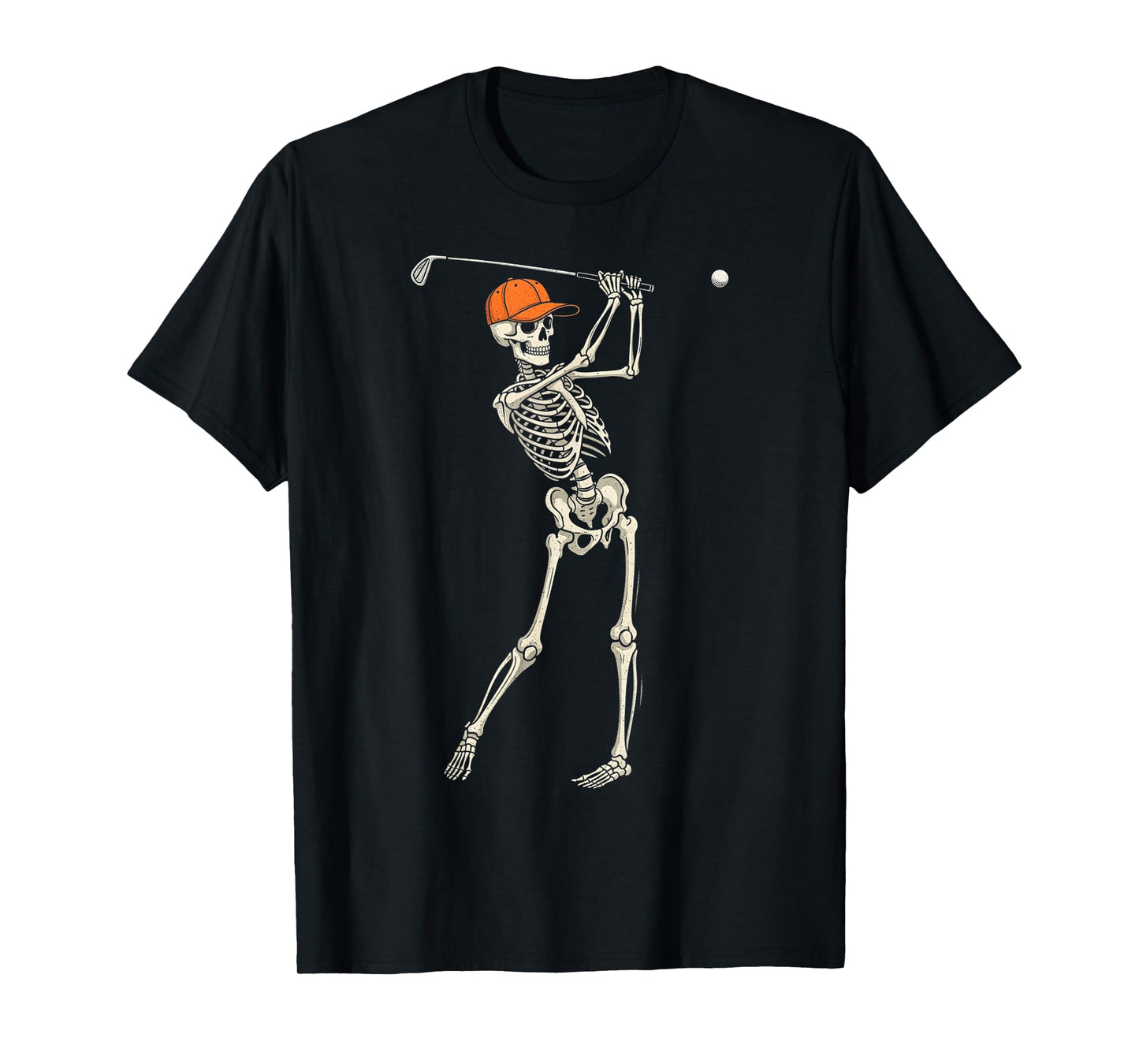 Skeleton Golf Halloween Funny Spooky Skeleton Playing Golf T-Shirt