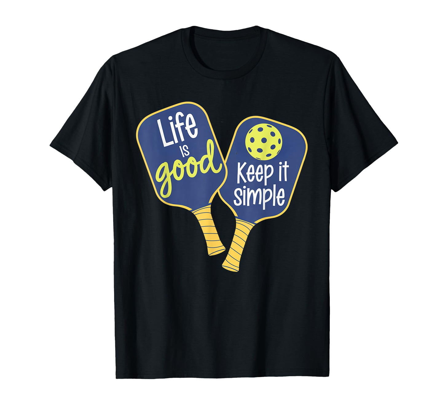 Keep It Simple Pickleball Paddles and Ball Design Sport T-Shirt