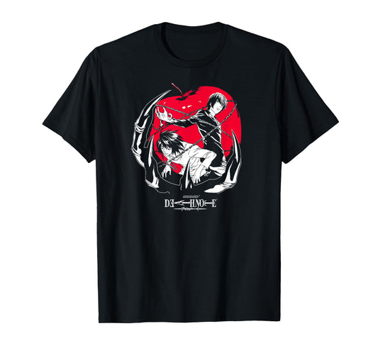 Death Note Light and L with Apple Anime T-Shirt