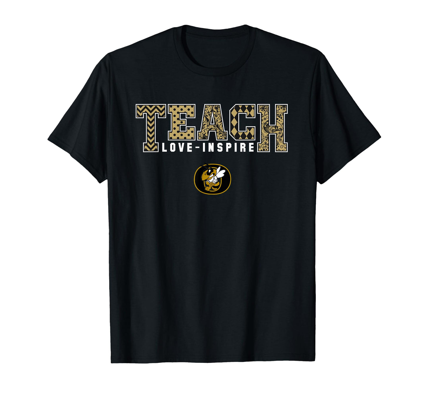 Oxford Yellow Jackets Logo Teach Love Inspire Slogan HS T-Shirt