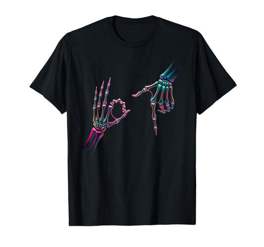 67 Meme Skeleton Hand 6 7 Halloween Six Seven Funny Teens T-Shirt