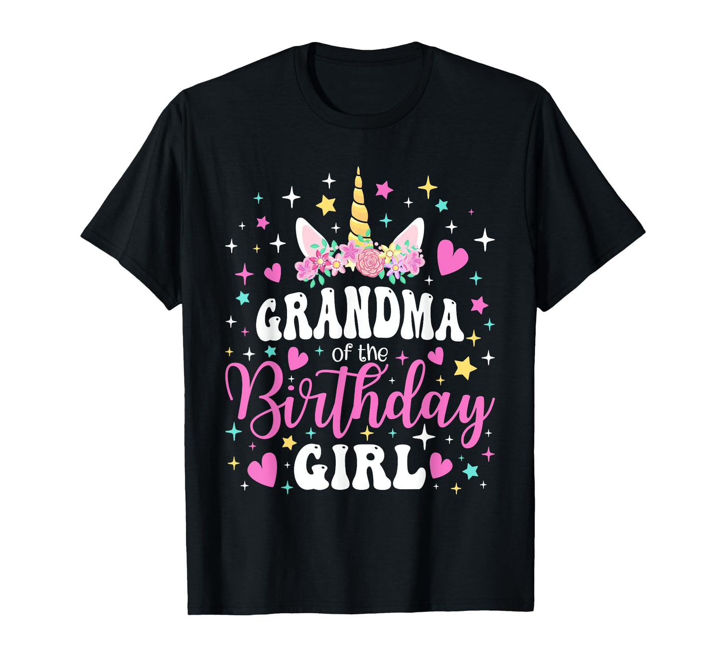 Unicorn Grandma of the Birthday Girl Family Matching Party T-Shirt