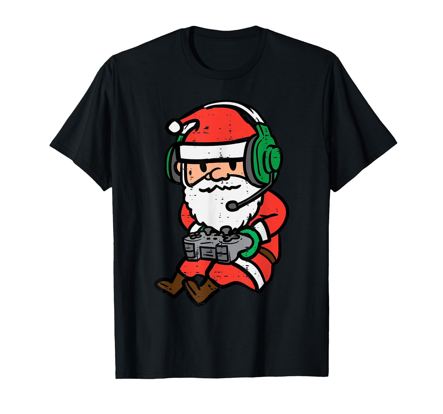 Christmas Gamer Santa Xmas Gaming Men Boys Kids Youth Teen T-Shirt