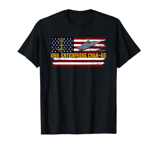 Aircraft Carrier USS Enterprise CVAN-65 Veterans Day Fathers T-Shirt