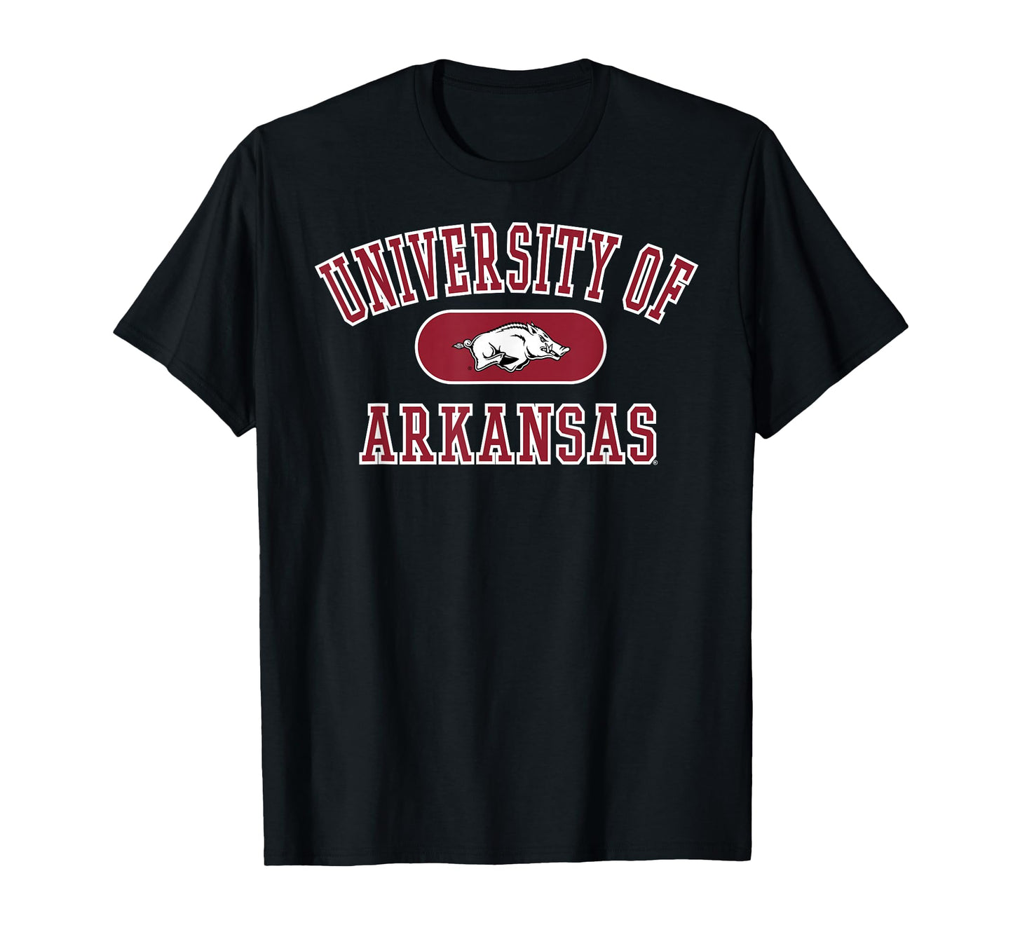 Elite Authentics Arkansas Razorbacks Varsity Logo Officially Licensed T-Shirt, Small, Black