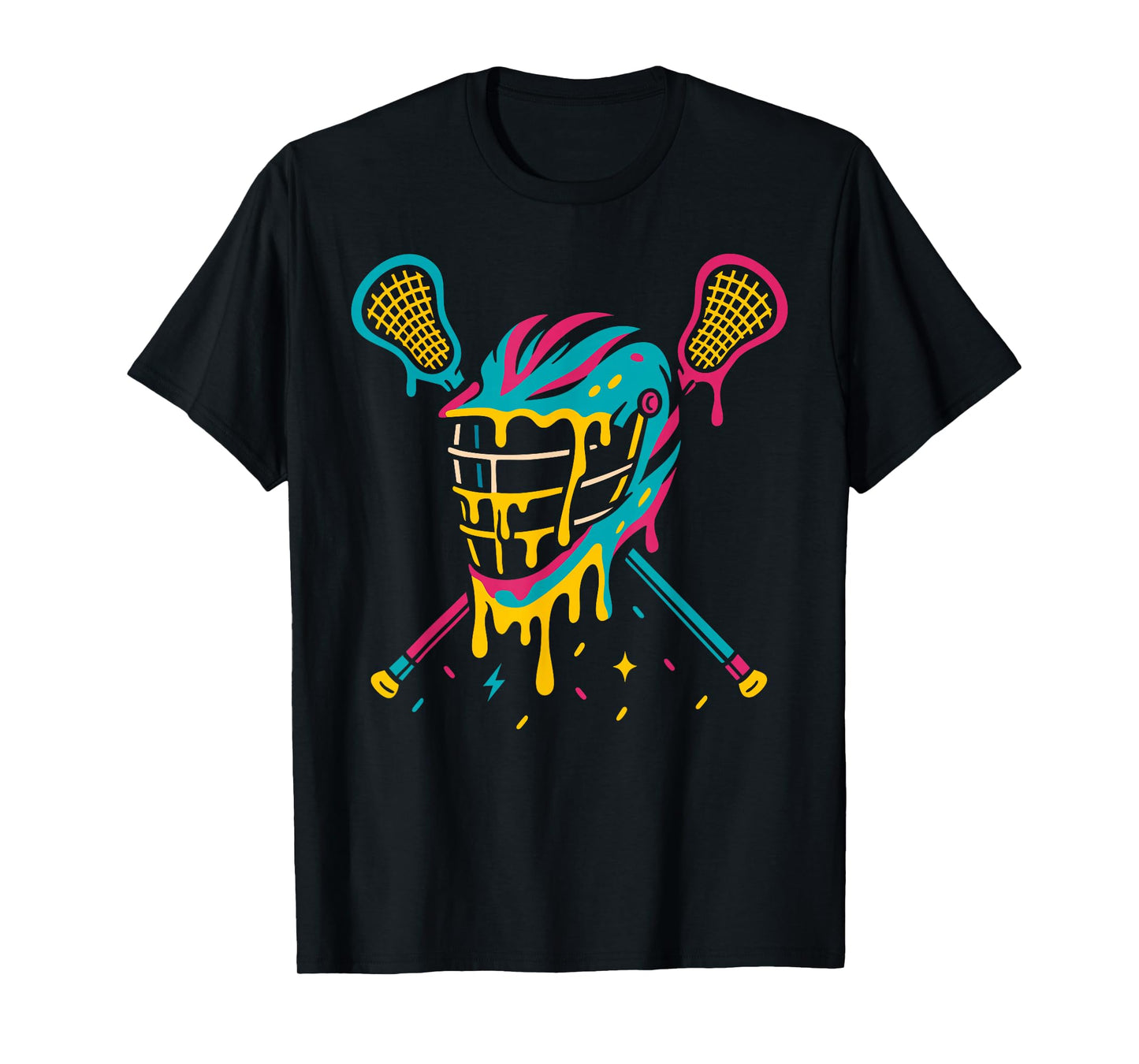 Lacrosse Drip Ice Cream with Sprinkles Helmet & Sticks Boys T-Shirt