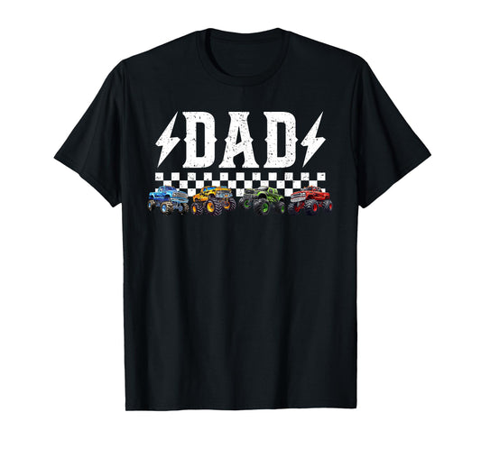 Dad Retro Monster Truck Family Crew Birthday Matching T-Shirt