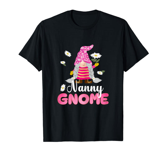 Cute Nanny Gnome Flower Gifts For Mother's Day Mom Grandma T-Shirt