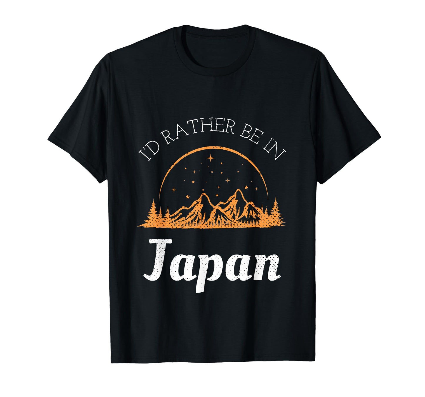 Retro & Vintage I'd Rather Be In Japan Black Vintage Casual Unisex-Adults T-Shirt
