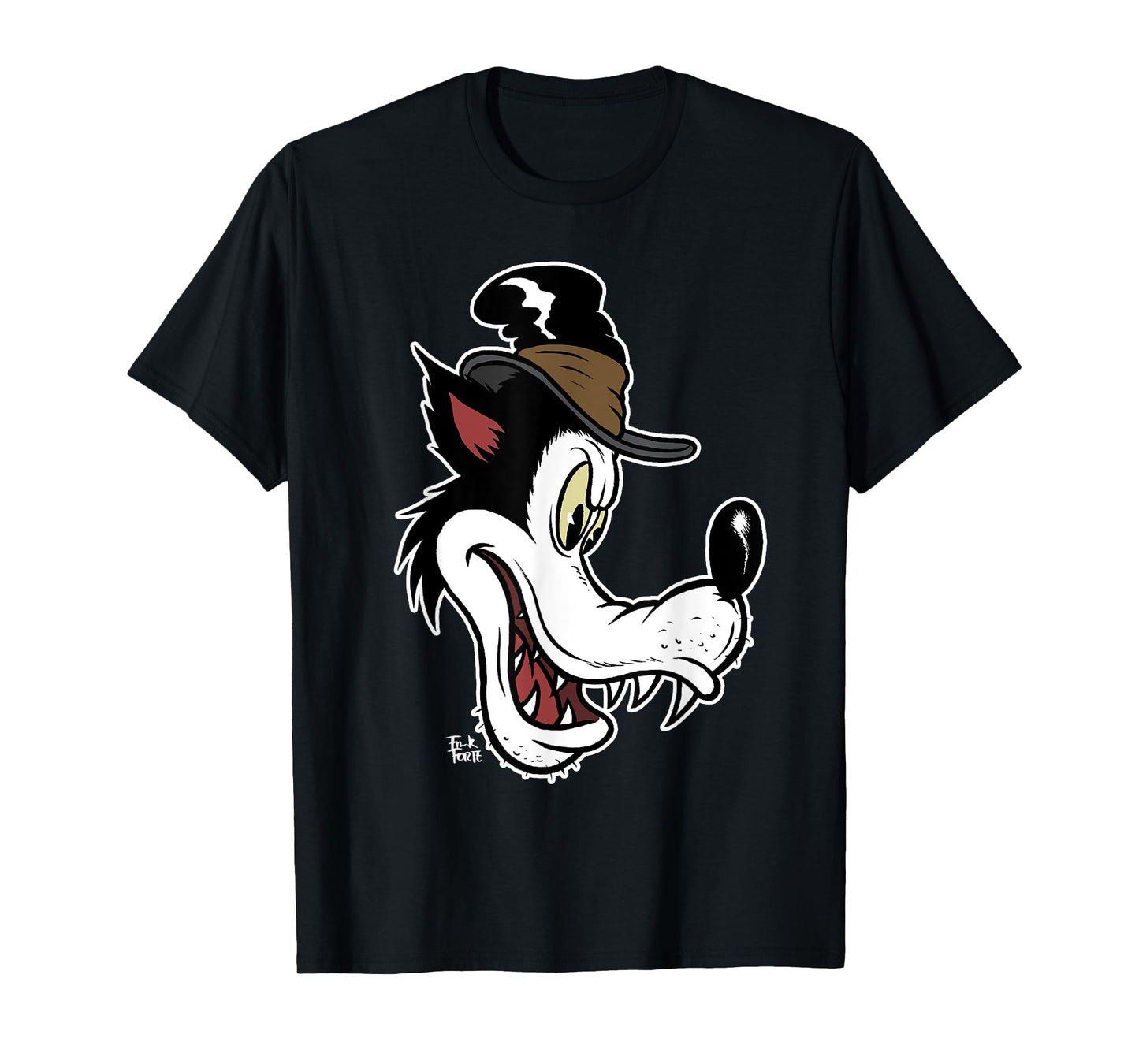 Big Bad Wolf Vintage Cartoon Animation Graphic T-Shirt