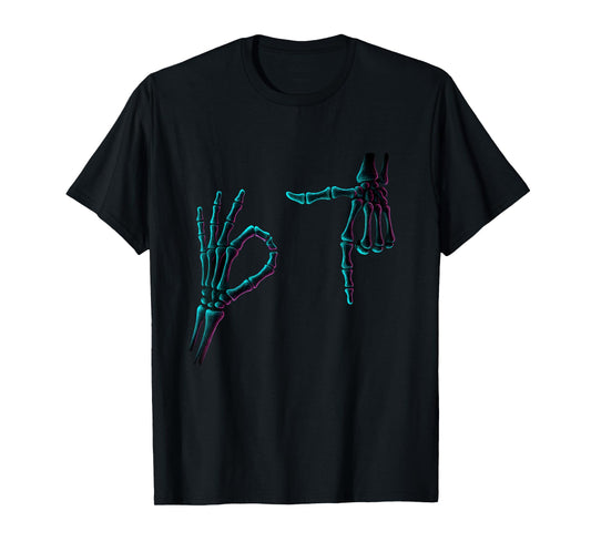 67 Meme Skeleton Hand 6 7 Halloween Six Seven Funny Teens T-Shirt