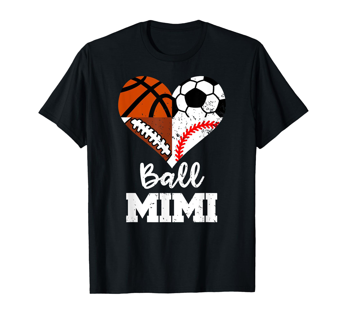 Ball Mimi Soccer Football Baseball Basketball Mimi Heart T-Shirt