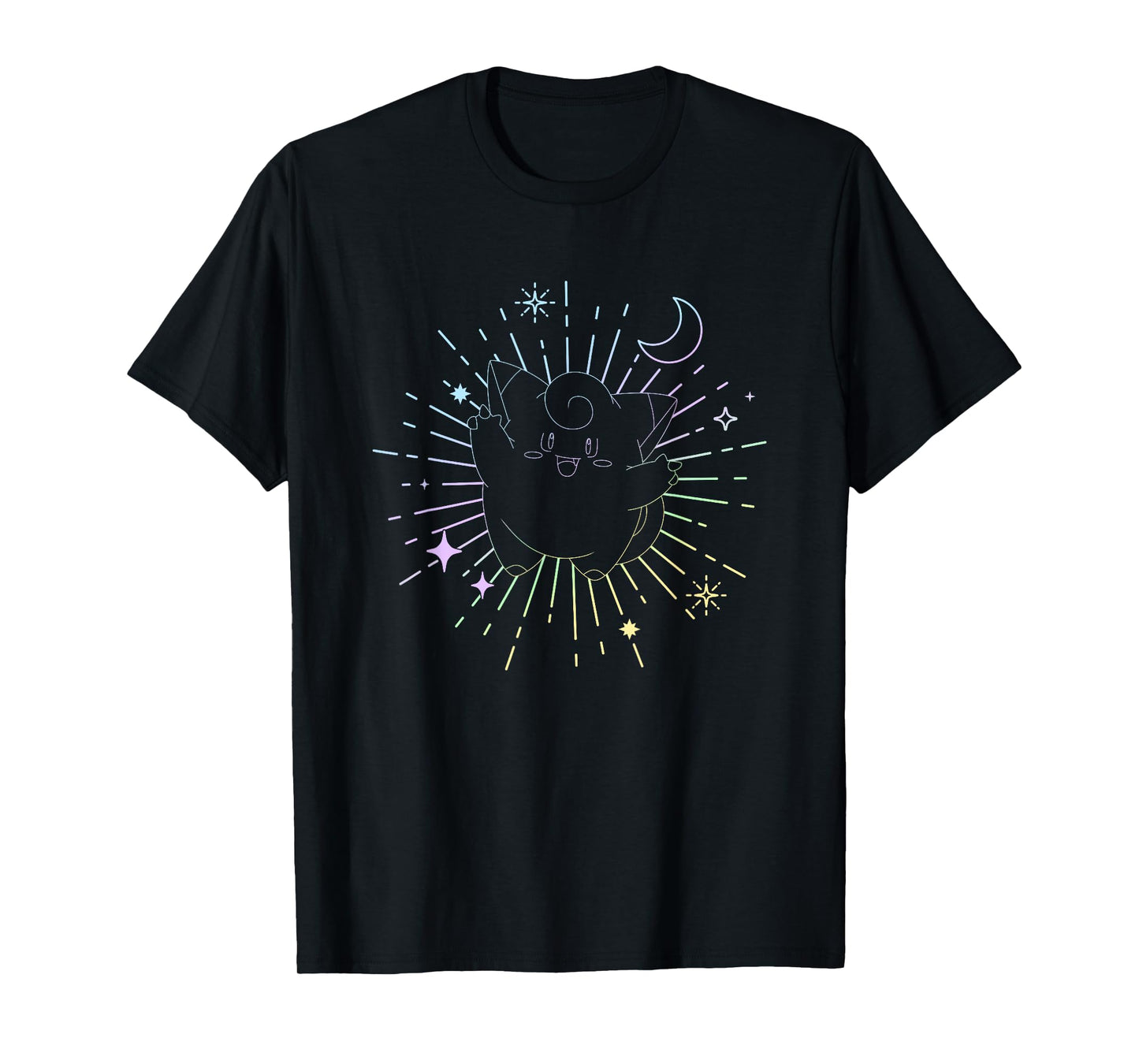 Pokémon Clefairy Metronome Outline Retro Stars T-Shirt