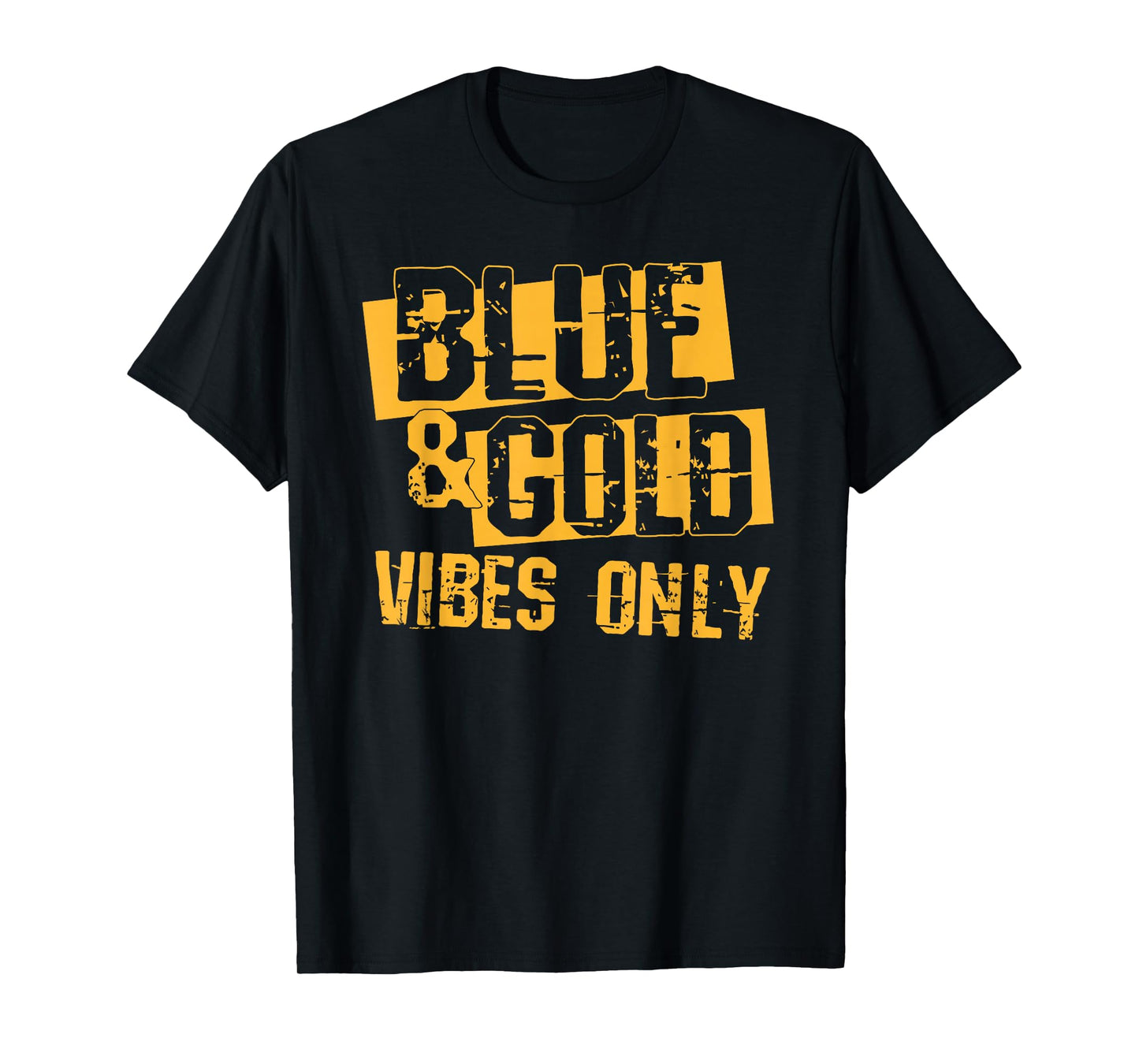 Blue and Gold Spirit Wear for High School Football T-Shirt