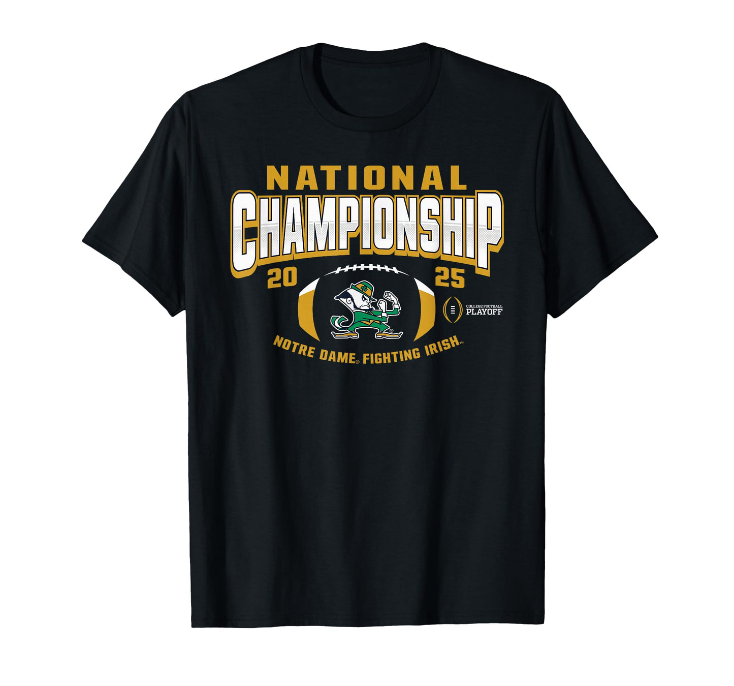 Elite Authentics Notre Dame Fighting Irish Unisex-Adult Black Cotton Short Sleeve Modern T-Shirt