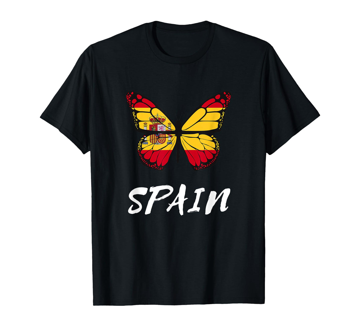 Spain Butterfly Flag España Pride Spanish Roots T-Shirt