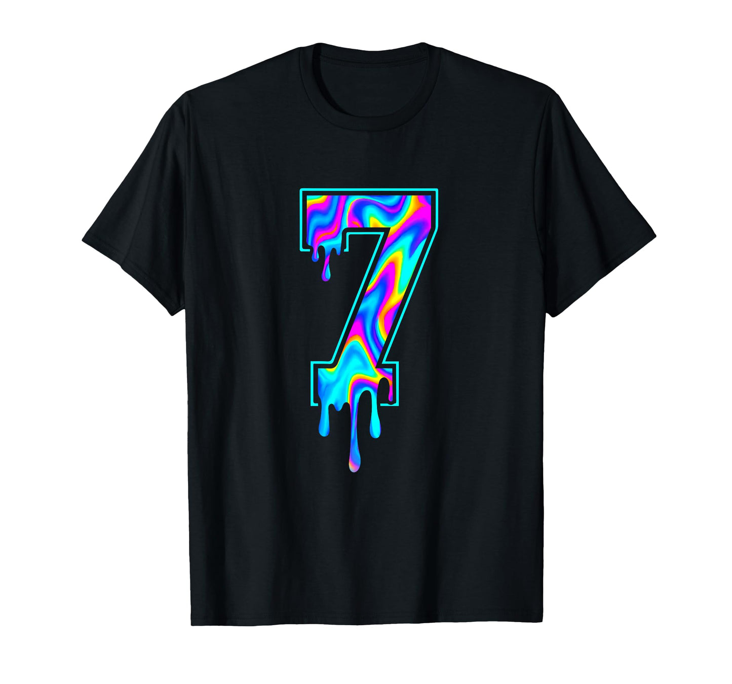 Swirl Rainbow Six Seven Meme 6 7 Halloween Matching 7 T-Shirt
