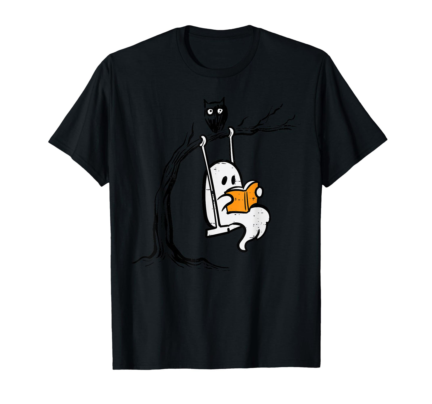 Halloween Ghost Swing Reading Vintage Costume Women Kids Men T-Shirt