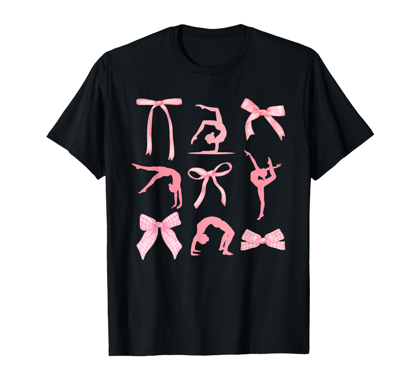 Coquette Gymnastics Cute Bow Gymnasts Women Girls Kids T-Shirt
