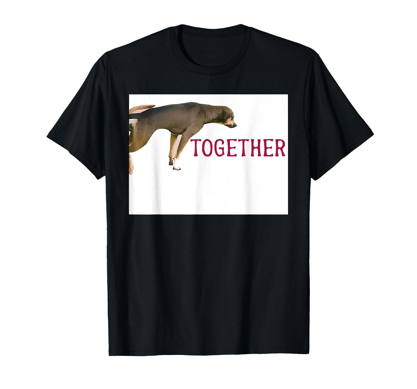 Stuck Together Dogs Funny Couple Saying Quote Dog Adult Joke T-Shirt