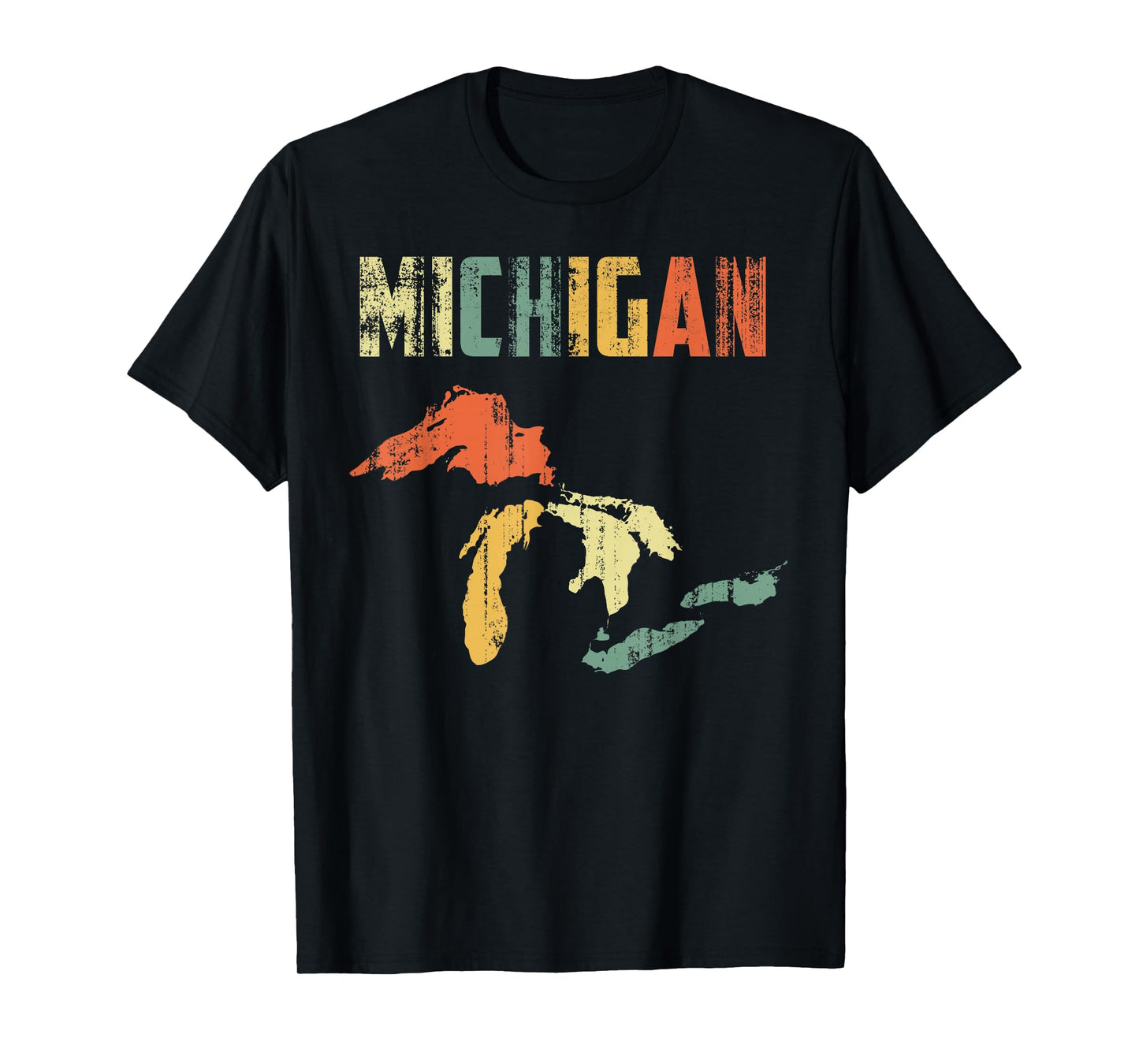 The Great Lakes Largest Water Retro Color Michigan MI Pride T-Shirt