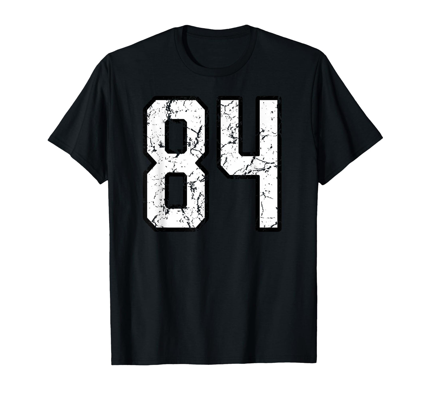 White and Black Sports Number 84 Jersey Uniform Player T-Shirt