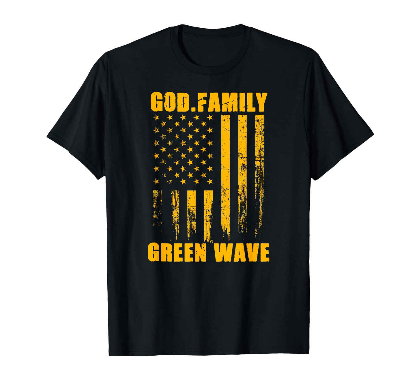 Gallatin Green Wave God. Family. Vintage USA Flag T-Shirt