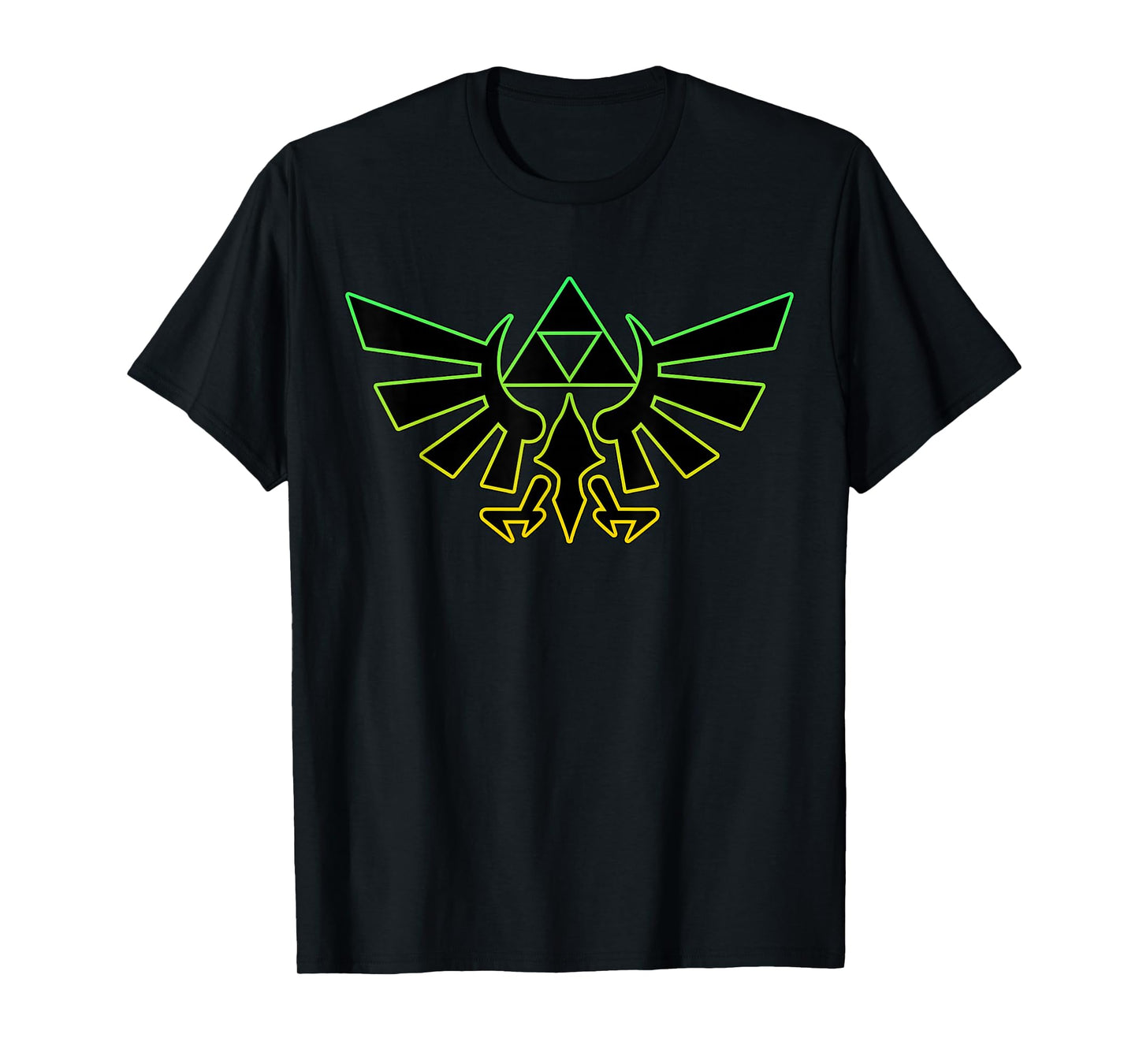 Nintendo Zelda Hyrule Crest Triforce Neon Outline T-Shirt