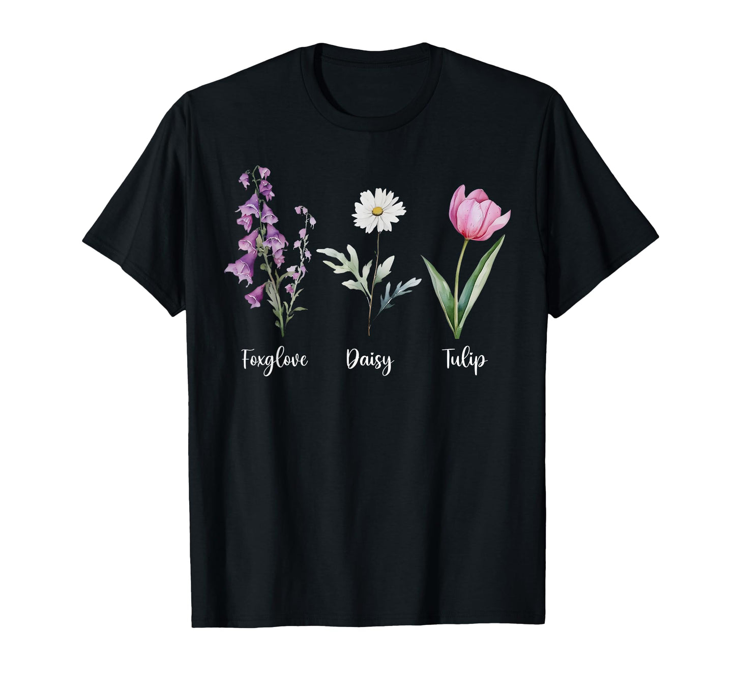 Subtle Floral Anti Trump Shirt Flowers Foxglove Daisy Tulip T-Shirt
