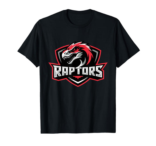 Aggressive Velocirax Mascot Head Dinosaur Esport Team Logo T-Shirt