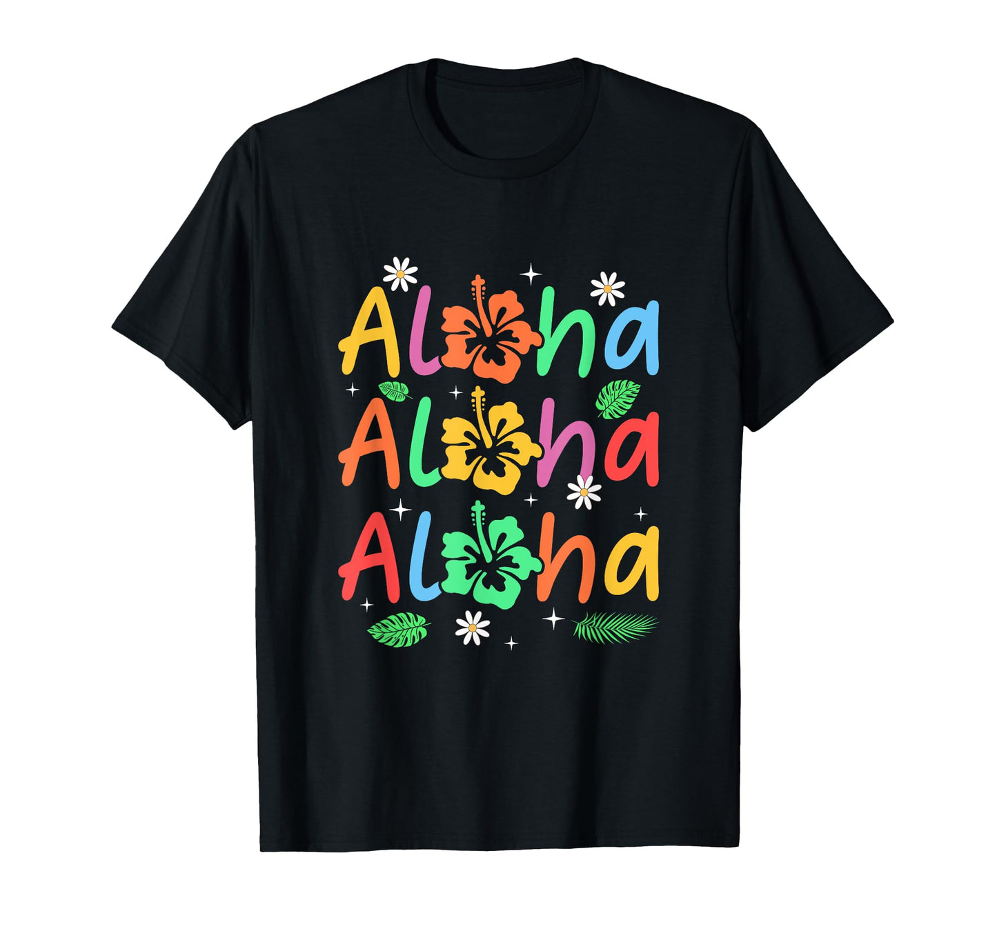 Cute Aloha Hawaiian Summer Vacation Hibiscus Women Kids Girl T-Shirt