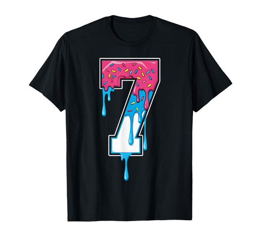 7 Number Seven Team Sports Ice Cream Drip 67 Six Seven Meme T-Shirt