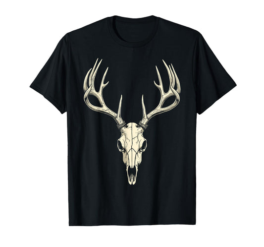 Deer Skull Tee Bow Hunter Dad Hunt Fan Vintage Hunting T-Shirt
