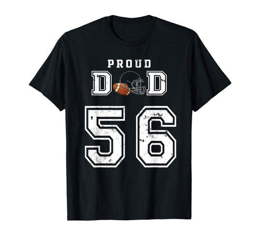 Custom Proud Football Dad Number 56 Personalized For Men T-Shirt