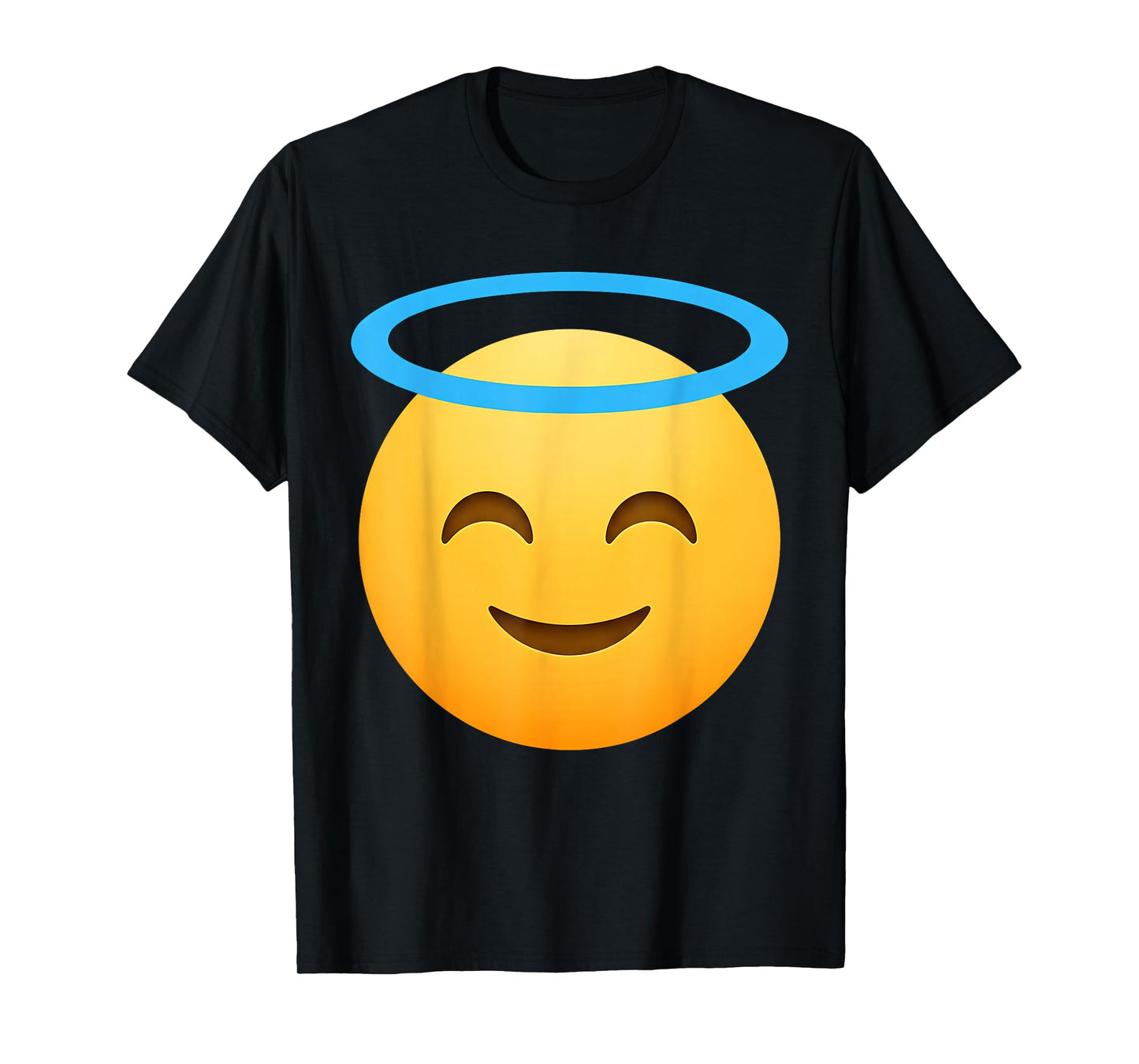 Funny Emoticon Smiling Face with Halo Angel T-Shirt