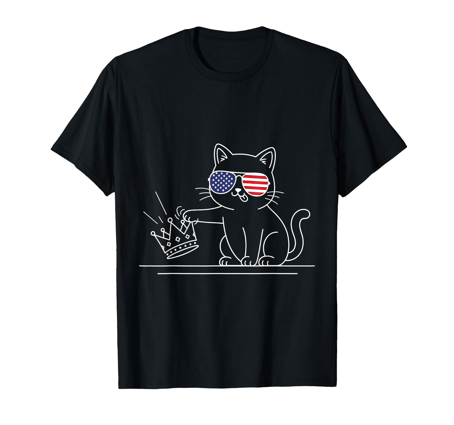 Funny Cat No Kings America Cat Lover for Men Women Kids T-Shirt