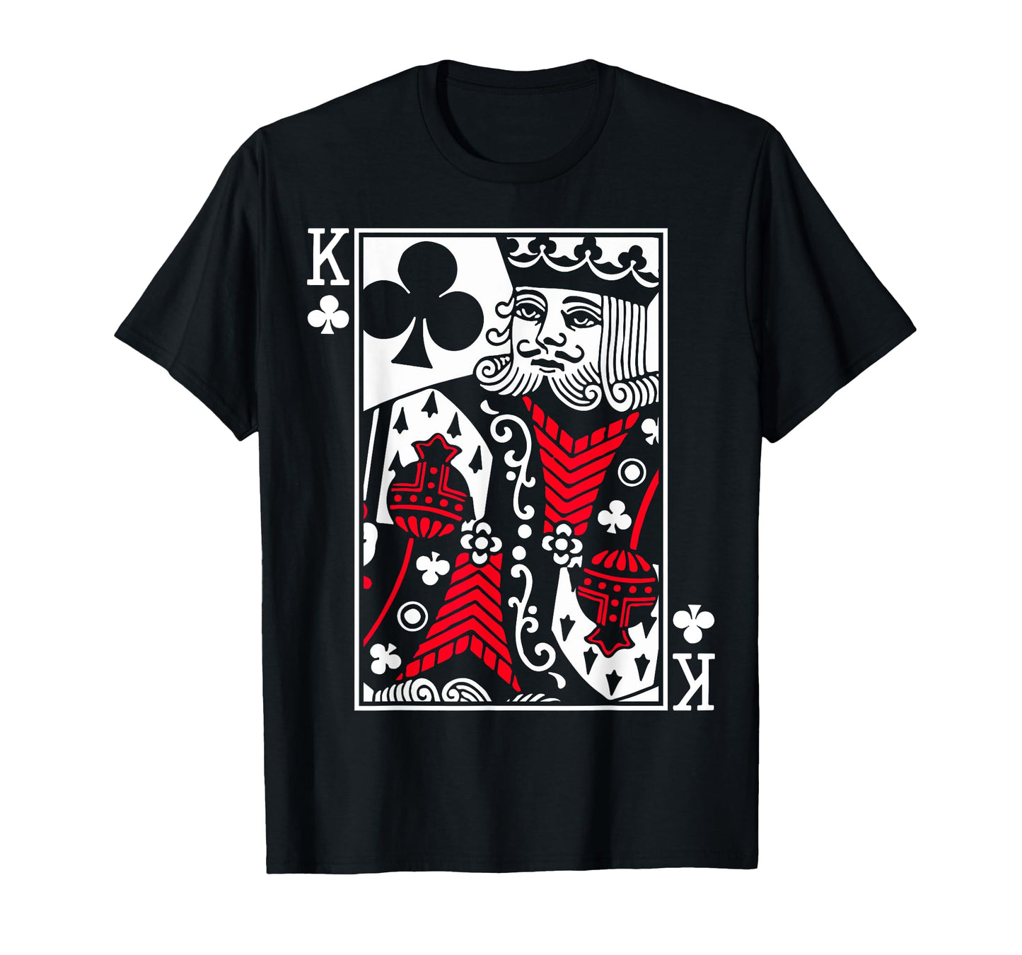 King Poker Card of Clubs Playing Cards with 4 Kings Costume T-Shirt