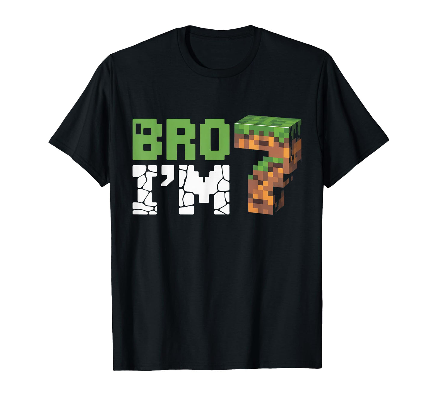 Birthday Boy 7th Birthday I'm 7 Year Old Gamer Pixel Number T-Shirt