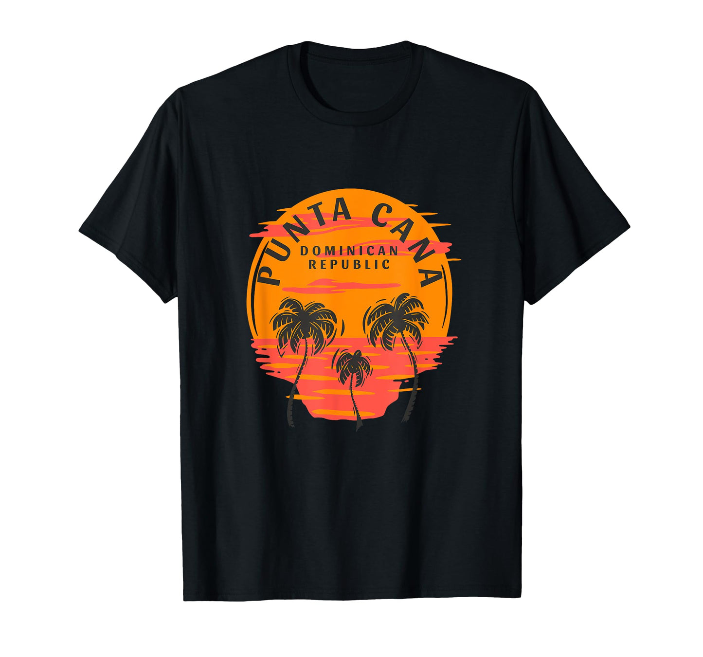 Retro Punta Cana Dominican Republic Palm Trees Sunset Skull T-Shirt