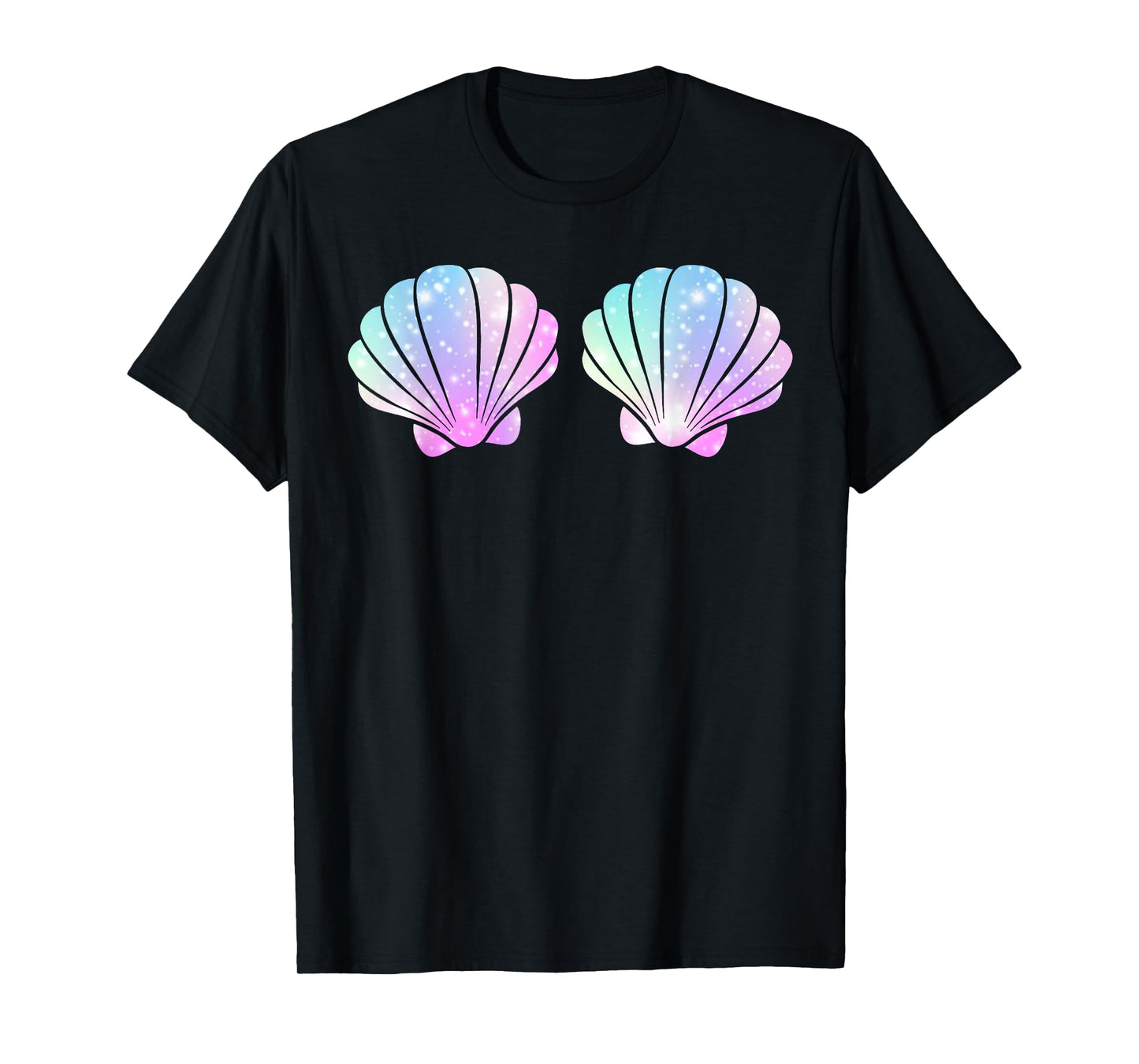 Cute Halloween Girl Costume, Mermaid Shell Bra Costume Women T-Shirt