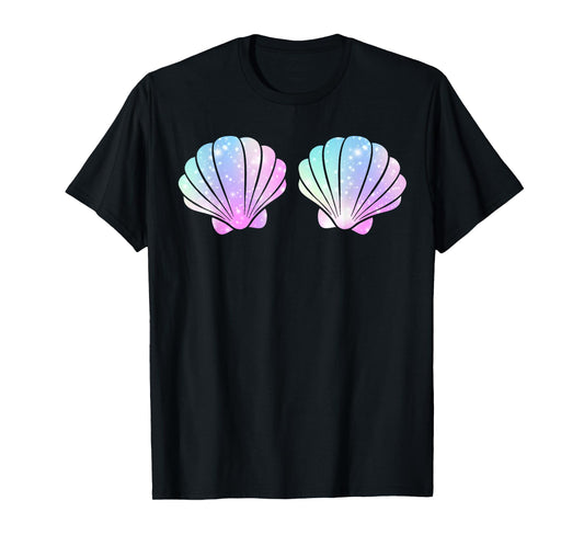 Cute Halloween Girl Costume, Mermaid Shell Bra Costume Women T-Shirt