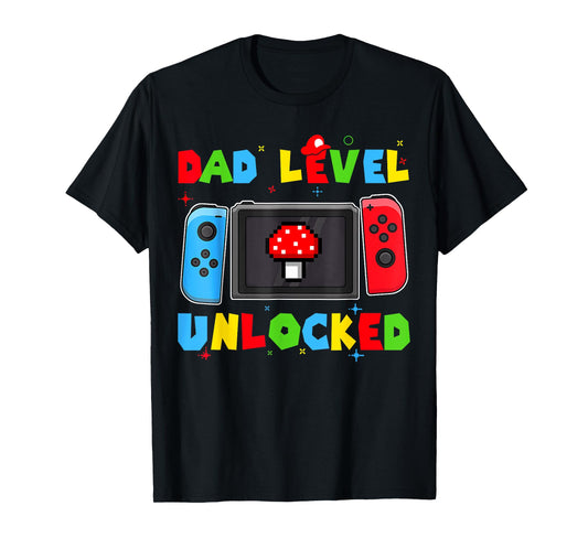 Dad Level Unlocked New Dad To Be Gifts Gamer Father's Day T-Shirt