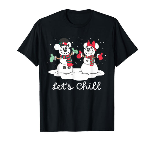 Disney Mickey & Minnie Snowmen “Let's Chill” Winter Holiday T-Shirt